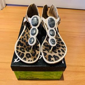 Sam Edelman Eli White Matte Snake Sandals